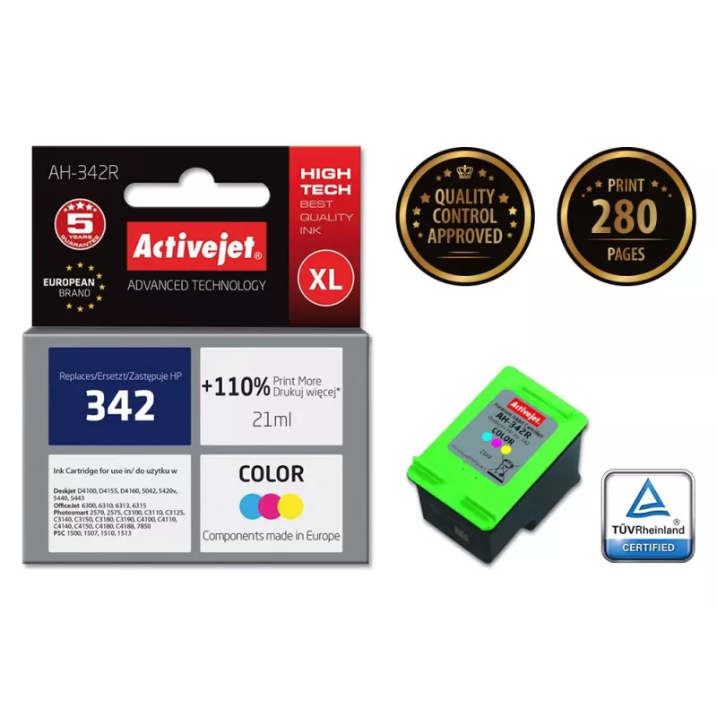 Tinta Activejet AH-342R (substituto para HP 342 C9361EE; Premium; 21 ml; cor)