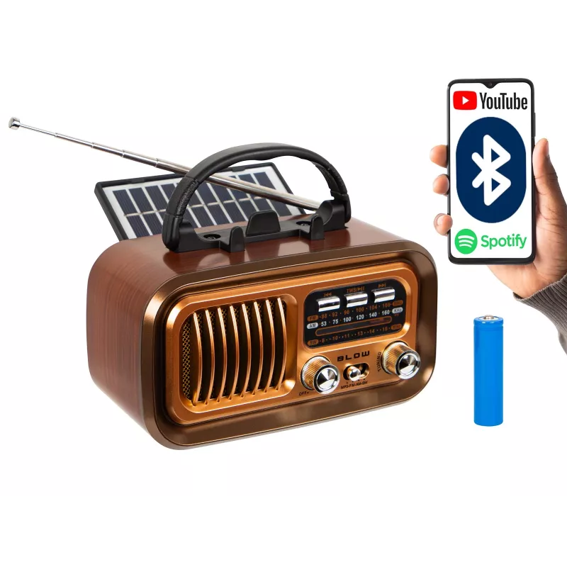 Rádio AM/FM analógico portátil RA16 Solar