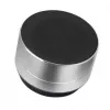 Altifalante Bluetooth Manhattan Metallic, resistente a salpicos, alcance 10 m, leitor de cartões microSD, ligação Aux 3,5 mm, cabo de carregamento USB-A incluído (carregamento 5V), prateado, três anos de garantia