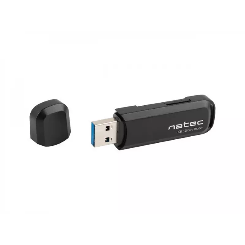 Leitor de cartões NATEC Scarab 2 USB 3.2 Gen 1 Type-A — suporte MicroSD/SD, 5000 Mbit/s, preto