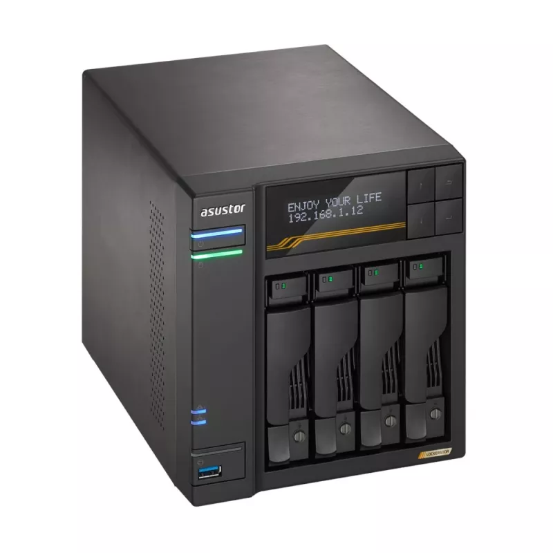Asustor Lockerstor 4 Gen3 AS6804T NAS 4 baías, AMD Ryzen V3C14, 16GB DDR5 ECC, 2x 10GbE + 2x 5GbE