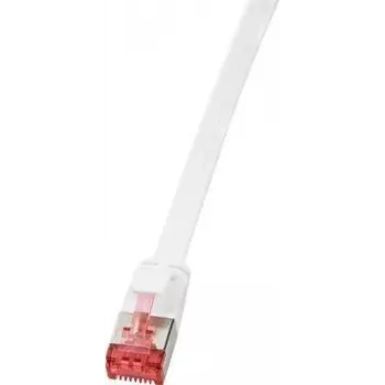 Logilink SlimLine - cabo de rede - RJ-45 (M) para RJ-45 (M) - 20 m - U/FTP, PiMF - CAT 6 - moldado, alívio de tensão, plano - branco (CF2111S)