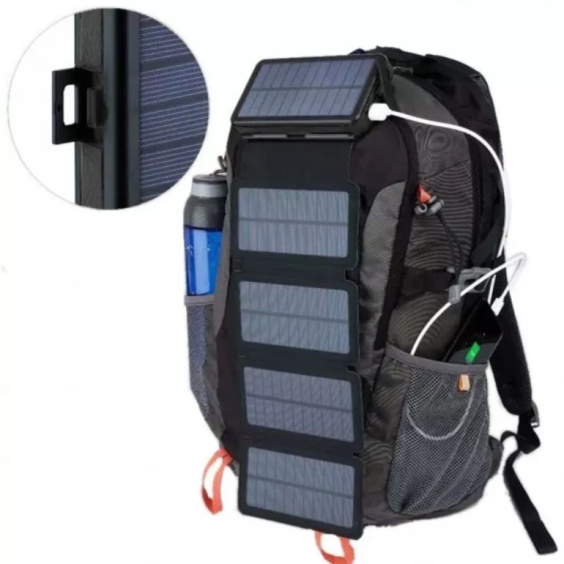 PowerNeed ES20000B painel solar dobrável com power bank, 9 W, 20000 mAh, Li-Poly, 2x USB 2 A, preto