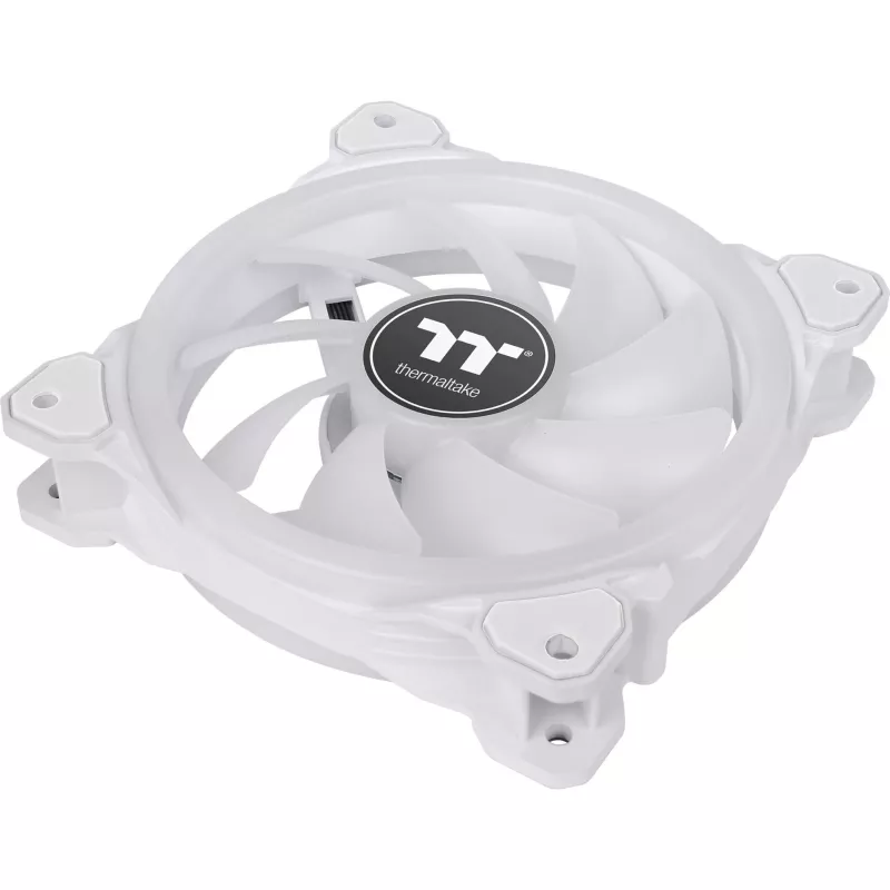 Ventoinha de radiador Thermaltake SWAFAN 12 RGB TT Premium Edition CL-F145-PL12SW-A, 120 mm, pás reverse, 3 unid. com controlador, branca