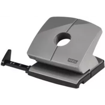 Perfurador de 2 furos NOVUS B220 ColorID smart cinzento — construção em metal, perfurador de mesa de 2 furos