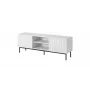 Móvel RTV PAFOS sobre estrutura em aço preto 150x40x60 cm branco mate