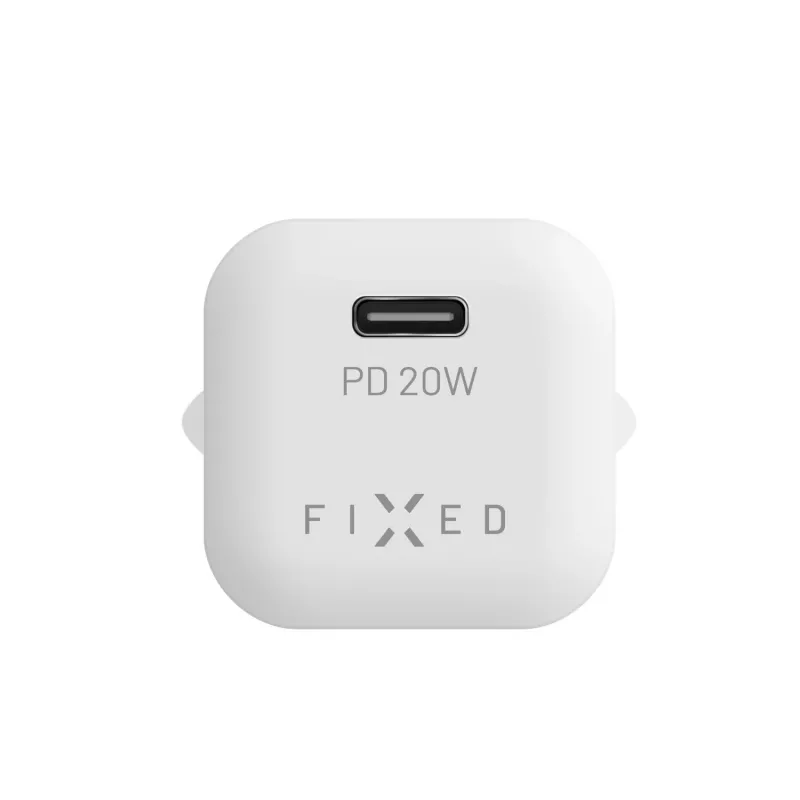 Carregador de viagem USB-C portátil FIXED FIXC20M-C-WH 20W design compacto