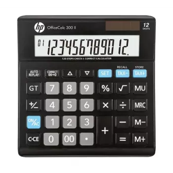 Calculadora de secretária HP HP-OC 300 II com ecrã de 12 dígitos, preto