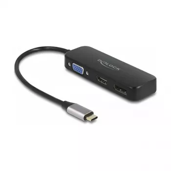 Adaptador DeLOCK USB Type-C para VGA HDMI DisplayPort 4K 60 Hz