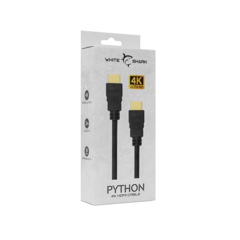 Cabo HDMI White Shark Python 2.0 M/M 2m – 4K@60Hz