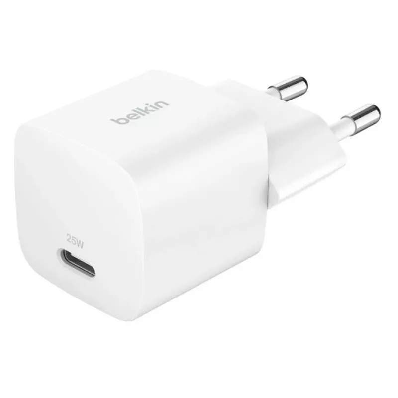 Carregador Belkin BoostCharge 25W USB-C PD (AC interior) branco — para consolas de jogos portáteis, smartphones, tablets