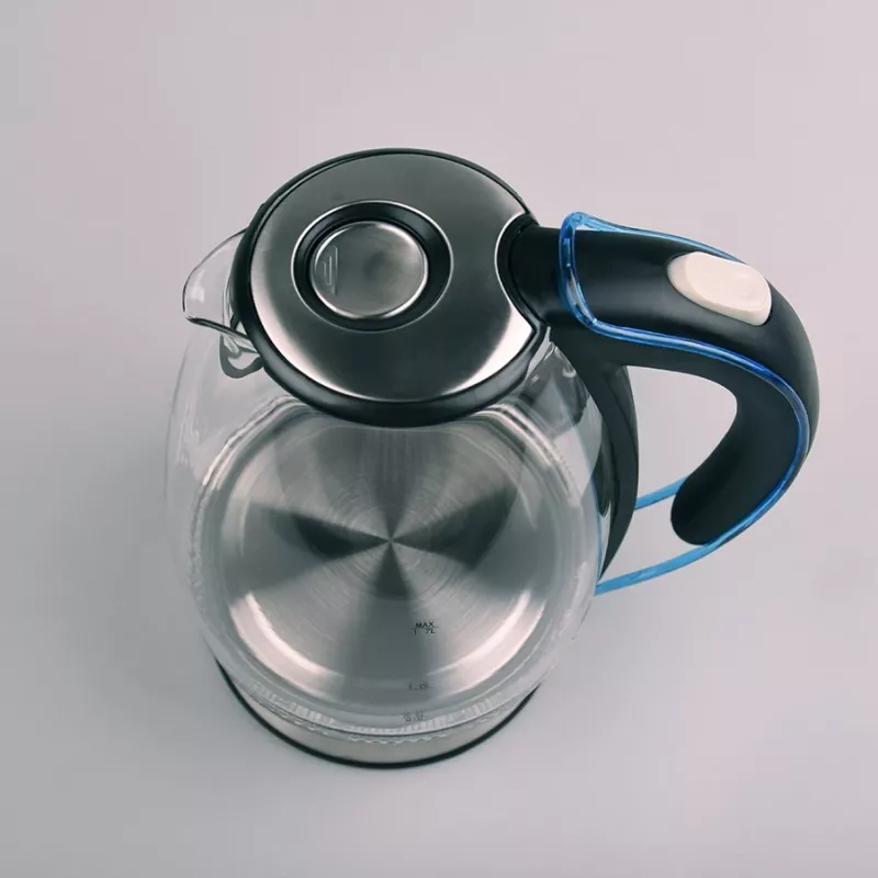 Chaleira Maestro MR-054, 1,7 l, 2200 W, caixa de vidro, retroiluminação azul, resistência oculta