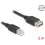Cabo USB 2.0 DELOCK 81531 — 2 m, USB B para USB A, preto, contactos dourados