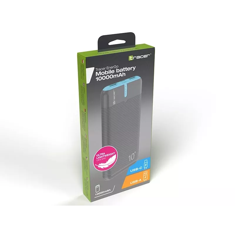 PowerBank EnerGo 10000mAh cinzento-azul