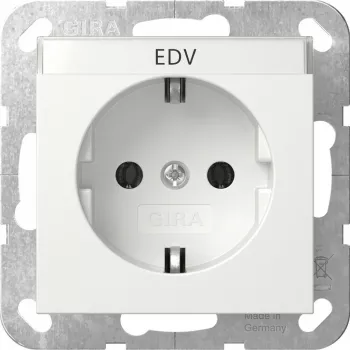 Tomada Schuko Gira System 55 Branco puro Modelo 445703