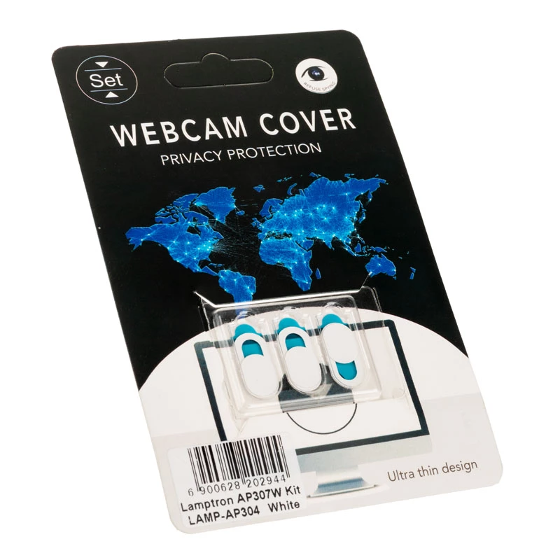 Webcam-Abdeck-Slider-Pack, Lamptron LAMP-AP304, conjunto com 3 tampas de proteção para câmara