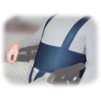 Cinto de estabilização para cadeira de rodas Aston Secubac IV 681022 — têxtil, fecho de velcro ajustável, 150 cm de comprimento, 20 cm de largura, azul