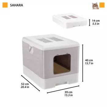 FERPLAST Sahara Green - caixa de areia para gatos - 52 x 39 x 40cm
