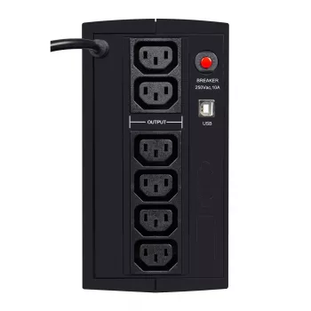 EVER DUO 850 AVR USB - UPS - AC 230 V - 550 Watt - 850 VA - monofásico - 2 x bateria 5 Ah - USB - tomadas de saída: 6