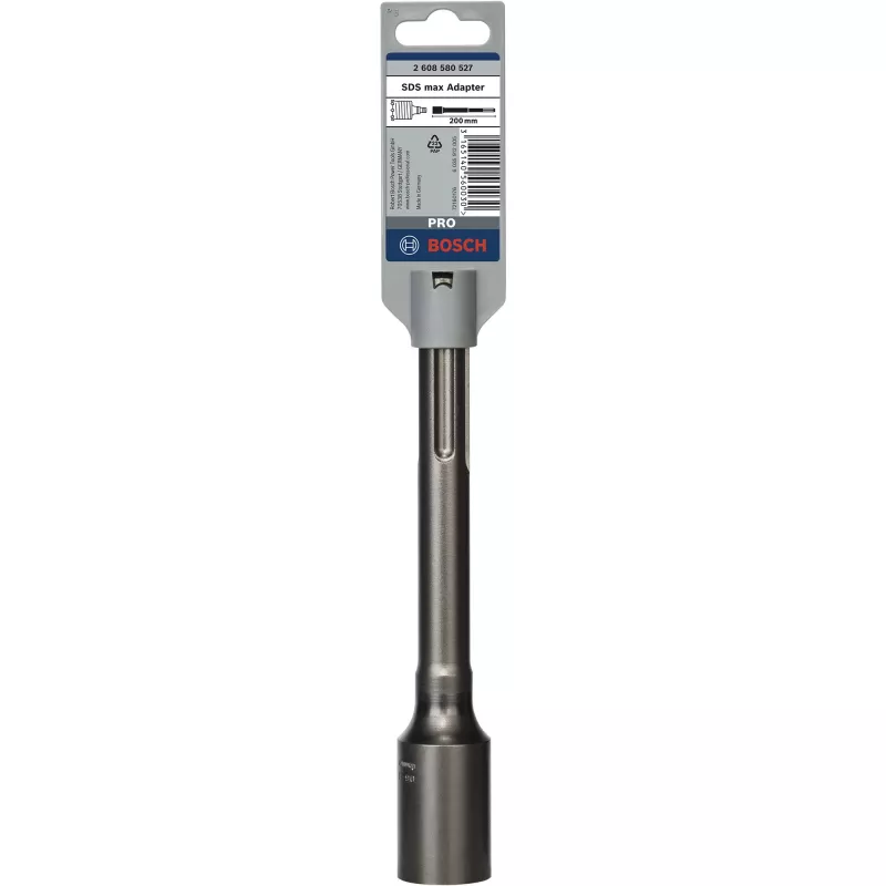 Adaptador Bosch para brocas de núcleo SDS max de duas peças, adaptador, SDS Max, metal, 1 unid., 200 mm