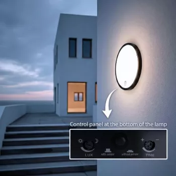 Lâmpada LED com sensor PIR MACLEAN MCE525 B – aplique de parede exterior, LED ativada por movimento
