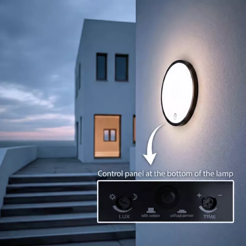 Lâmpada LED com sensor PIR MACLEAN MCE525 B – aplique de parede exterior, LED ativada por movimento