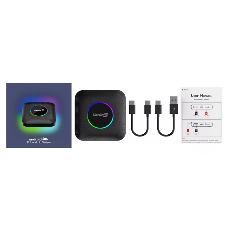 CarlinKit CPC200-Tbox Ambient Adaptador sem fios 8GB/128GB Preto