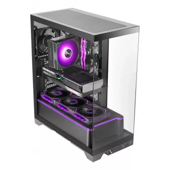 Caixa de PC Midi-Tower TACENS Mars Gaming MCPRISMA, preta, vidro temperado, compatível com ATX/Micro-ATX/Mini-ITX, 2x 3,5