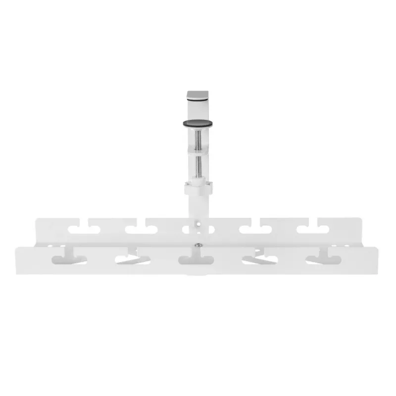 Organizador de cabos para secretária MACLEAN MC-105 W – aço, branco, carga máx. 5 kg, adequado para espessura de mesa 0,5–50 mm