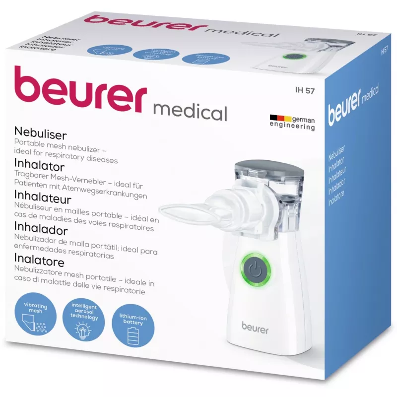Inalador Beurer IH 57 com máscara para adultos e crianças, a pilhas