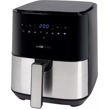 Clatronic FR 3782 H, Fritadeira de ar quente, 5 l, 80 °C, 200 °C, imagem única, Preta, Aço inoxidável