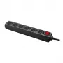 Extensão elétrica LogiLink LPS202B 1,4m 6 tomadas AC preta