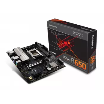Placa-mãe Sapphire B650M-E (AMD B650) micro ATX, socket AM5, DDR5, 2x DIMM, 96GB, 2x M.2 (PCIe5/4), 4x SATA III, LAN 2,5Gb