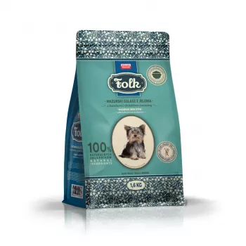 FOLK raças pequenas tradicional panela masúria de caça com beterraba e arandos - comida seca para cães - 1,6 kg