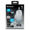 Rato sem fios DEFENDER Stix GM-009 RF — ótico 3200 DPI, 6 botões, ambidestro, USB RF, a pilhas, branco