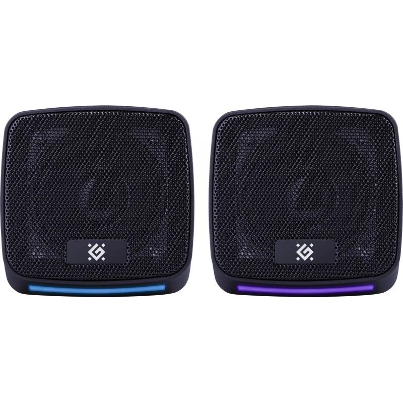 Defender J3 2.0 colunas para PC, 6 W, LED, alimentação USB, AUX, 90–20000 Hz, pretas