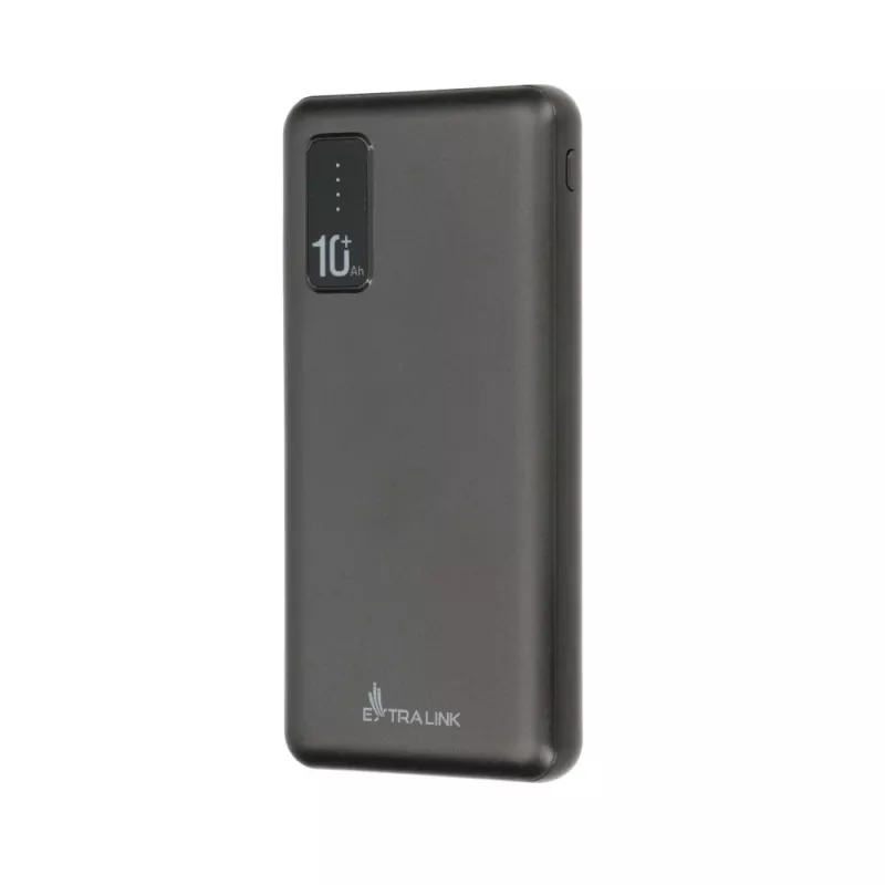Powerbank Extralink EPB-098B 10000 mAh, LiPo, 2× USB-A + 1× USB-C, preto