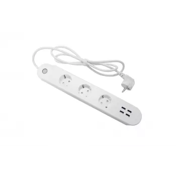 Régua de tomadas inteligente Denver SHP-300U 3 tomadas AC Type E 4 branco