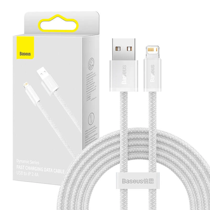 Cabo Baseus Dynamic USB para Lightning, 2,4A, 2m (branco)