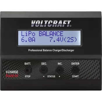 Carregador de baterias Voltcraft V-Charge 60 12V 6A — carregador multifunções para baterias de chumbo-ácido de 12 V