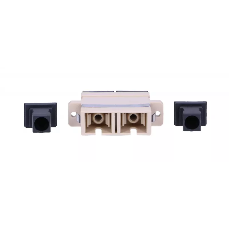 Adaptador de fibra ótica Extralink SC/UPC multimodo duplex, conector fêmea–conector fêmea, cinzento