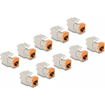 Módulo Keystone DeLOCK 88117 plano RJ-45 laranja 10 unid.