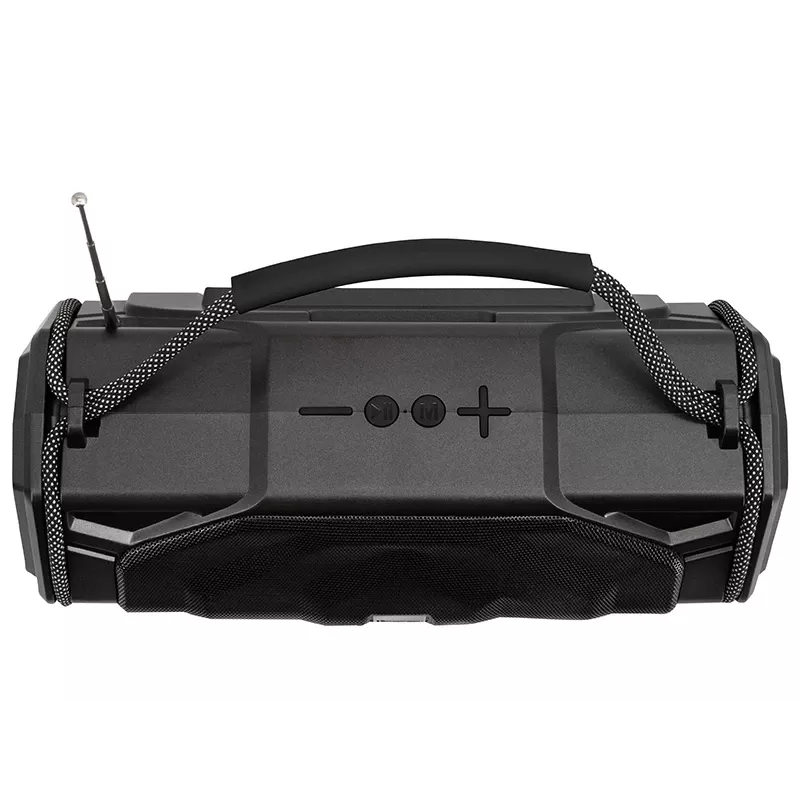 Tracer Explorer TRAGLO47616 coluna Bluetooth portátil, TWS, Bluetooth 5.3, 15 W RMS, rádio FM, lanterna, painel solar, powerbank de 1800 mAh, microSD, preta