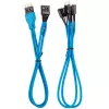 Kit de extensão de cabos do painel frontal Corsair Premium Sleeved, azul