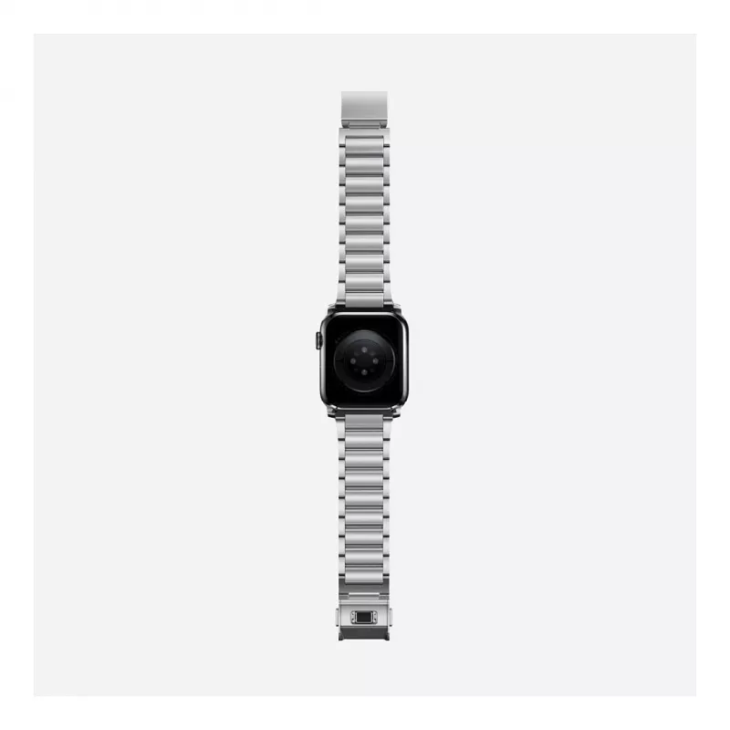 Pulseira Nomad NM1A4HSXS0 para relógio desportivo, aço inoxidável, prateada, largura 35 mm, 108,9 g