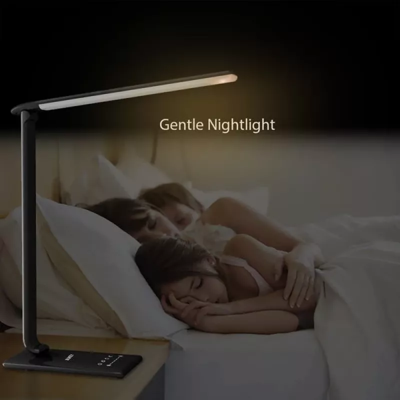 Candeeiro de secretária LED Aukey LT-T10 12W 3000–6500K — temperatura de cor ajustável, preto
