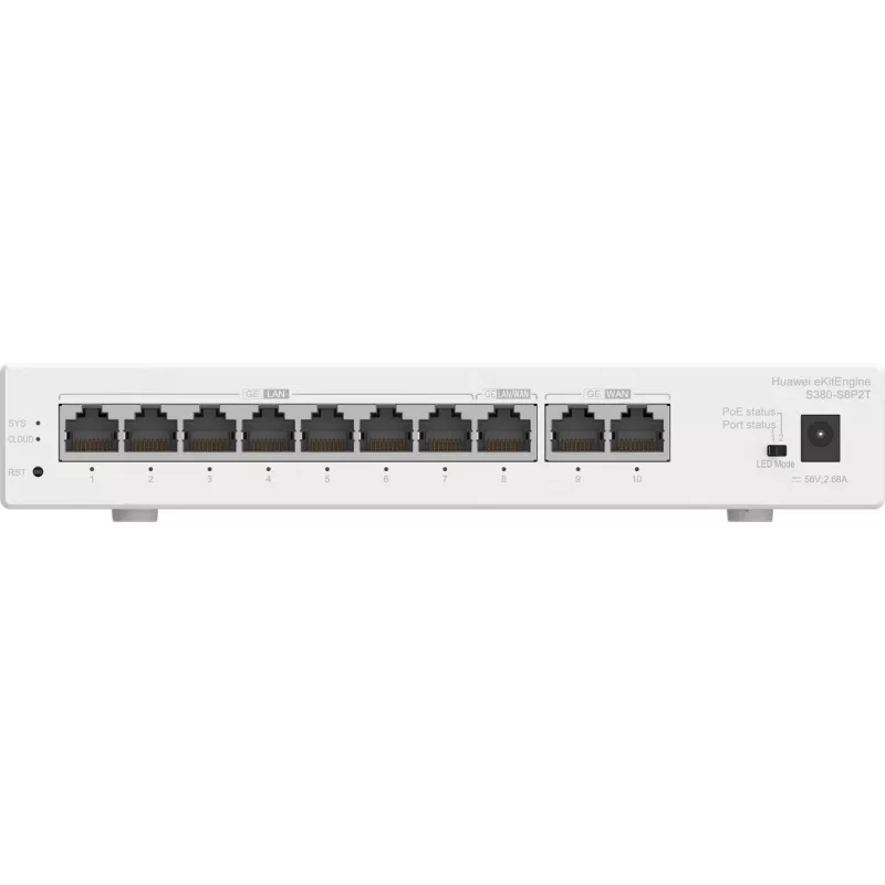 HUAWEI eKit S380-S8P2T router multisserviço, 2x WAN, 8x LAN PoE