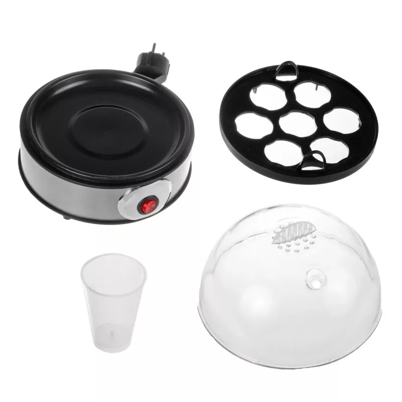 Cozedor de ovos GreenBlue GB572, cozedor elétrico a vapor, 400 W, capacidade 7 ovos, prateado, dureza ajustável