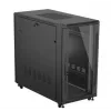 Armário rack LANBERG FF01-6222-12B 22U 600x1200 mm preto com portas frontal e traseira de vidro
