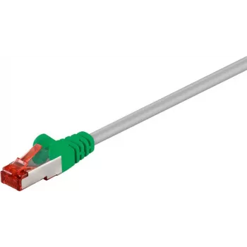 Wentronic goobay - cabo crossover - RJ-45 (M) para RJ-45 (M) - 7,5 m - SFTP, PiMF - CAT 6 - moldado, snagless - cinzento, verde (33280)